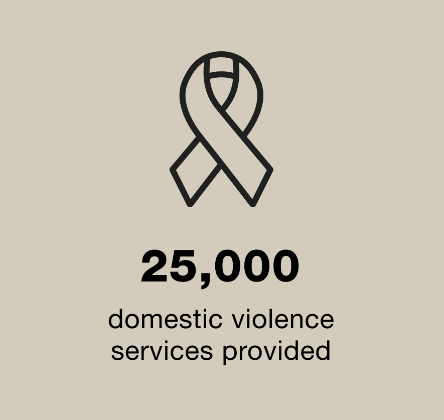 25,000 Domestic Violence Services Provided